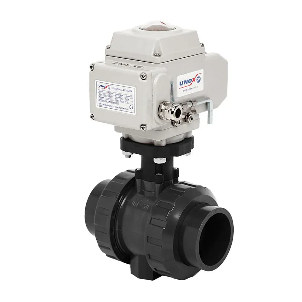 24 V DC Elektrik Aktüatörlü U-PVC Küresel Vana